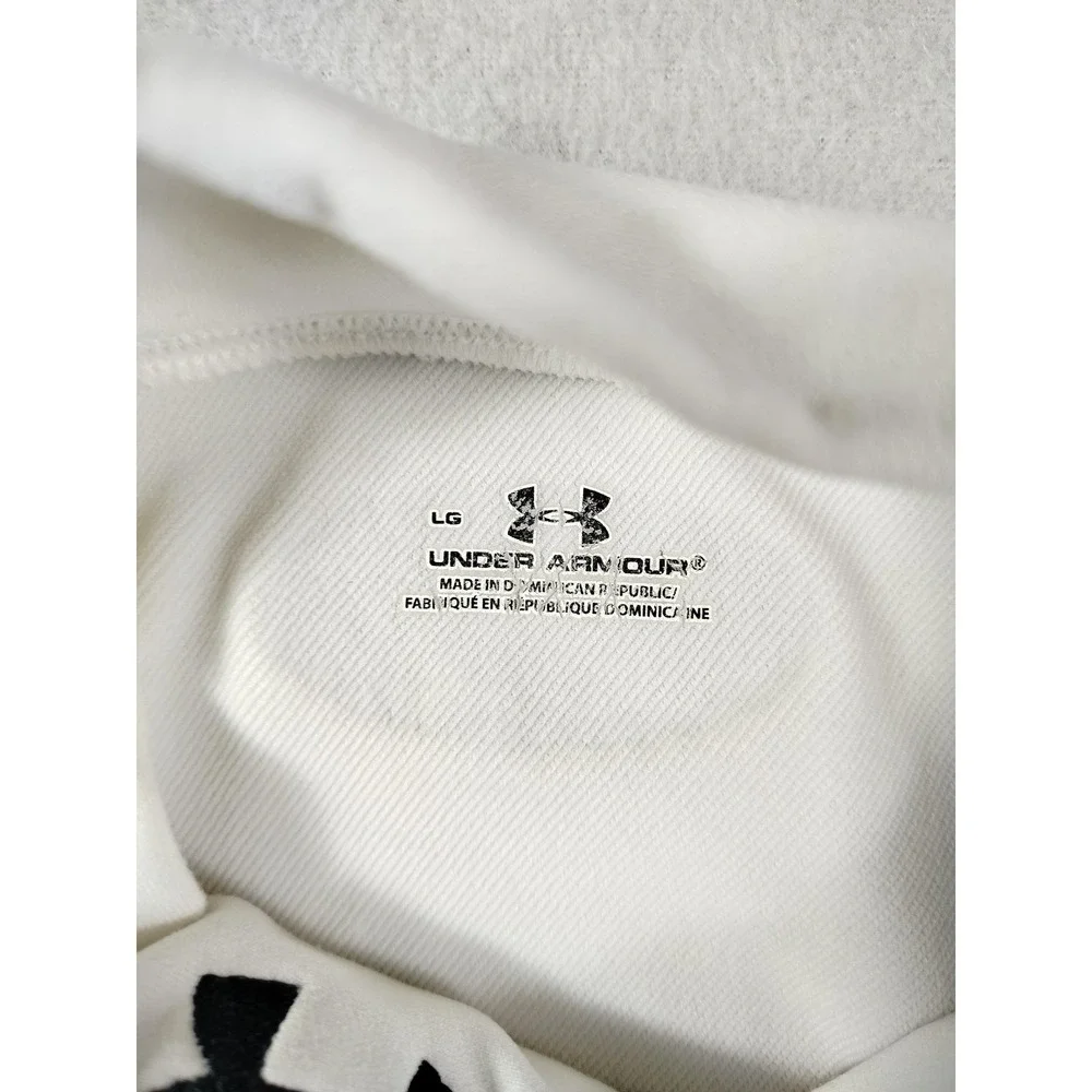Under Armour Shirt Mens Large White Mock Neck Long Sleeve Athletic Base Layer